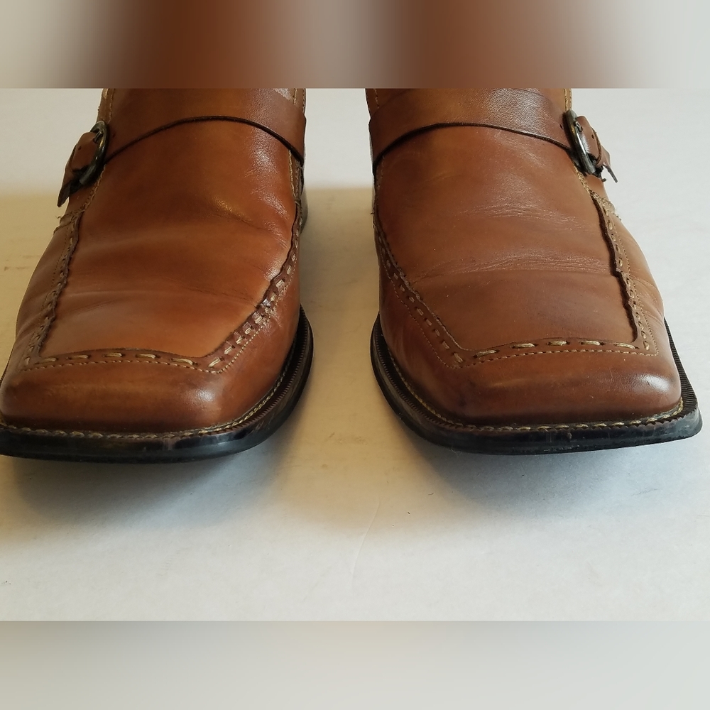 Fratelli Select Men's  Slip on Dress Shoes Leather  Square Toe  Brown Size 12 - Picture 4 of 17